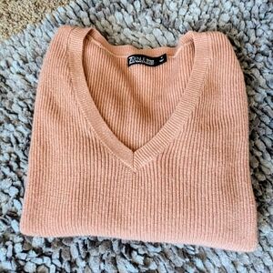 New York & Company Blush V-Neck Sweater